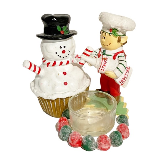 Yankee Candle Other - Yankee Candle Retired Tea Light Candle Holder Elf Snowman Christmas 2012